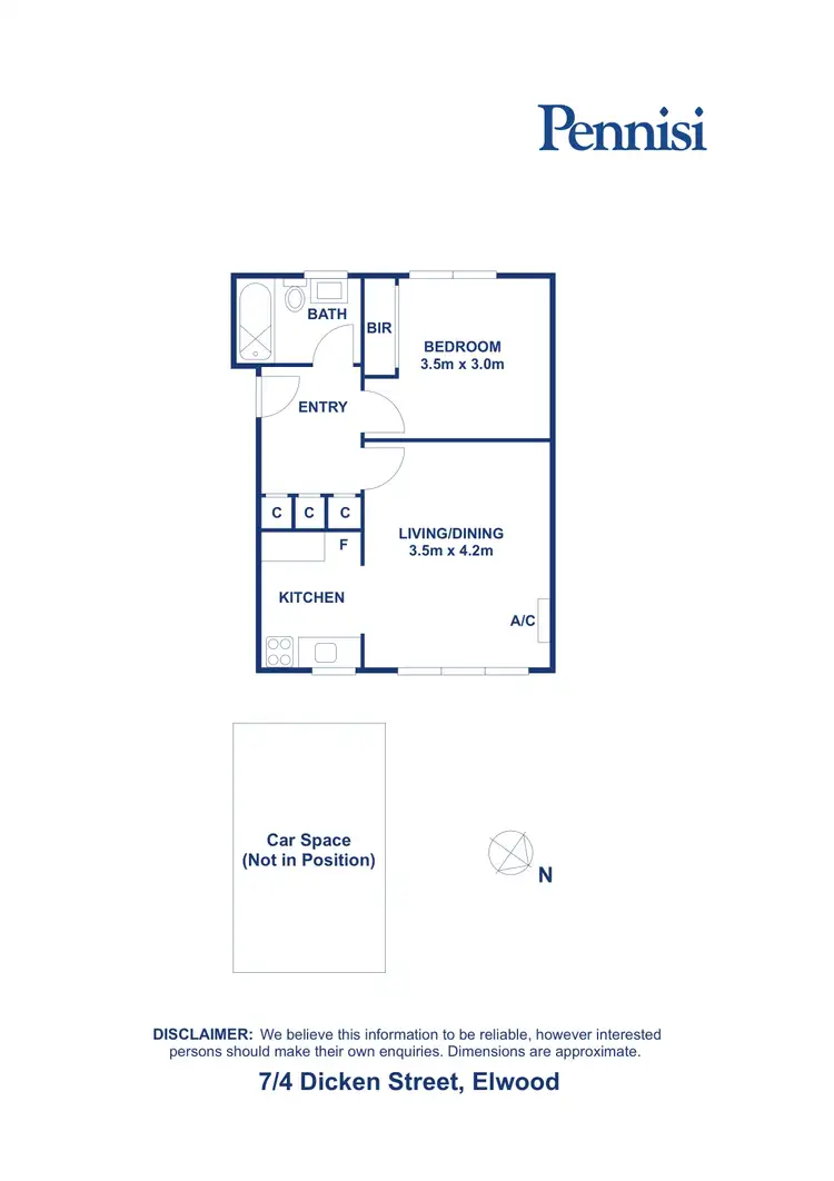Floorplan of Homely unit listing, 7/4 Dickens Street, Elwood VIC 3184