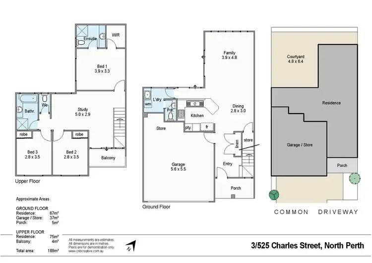 Floorplan of Homely townhouse listing, 525C Charles Street, North Perth WA 6006