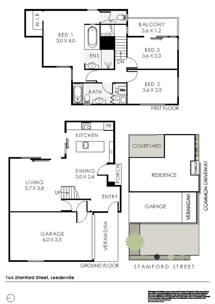 Floorplan of Homely townhouse listing, 16A Stamford Street, Leederville WA 6007