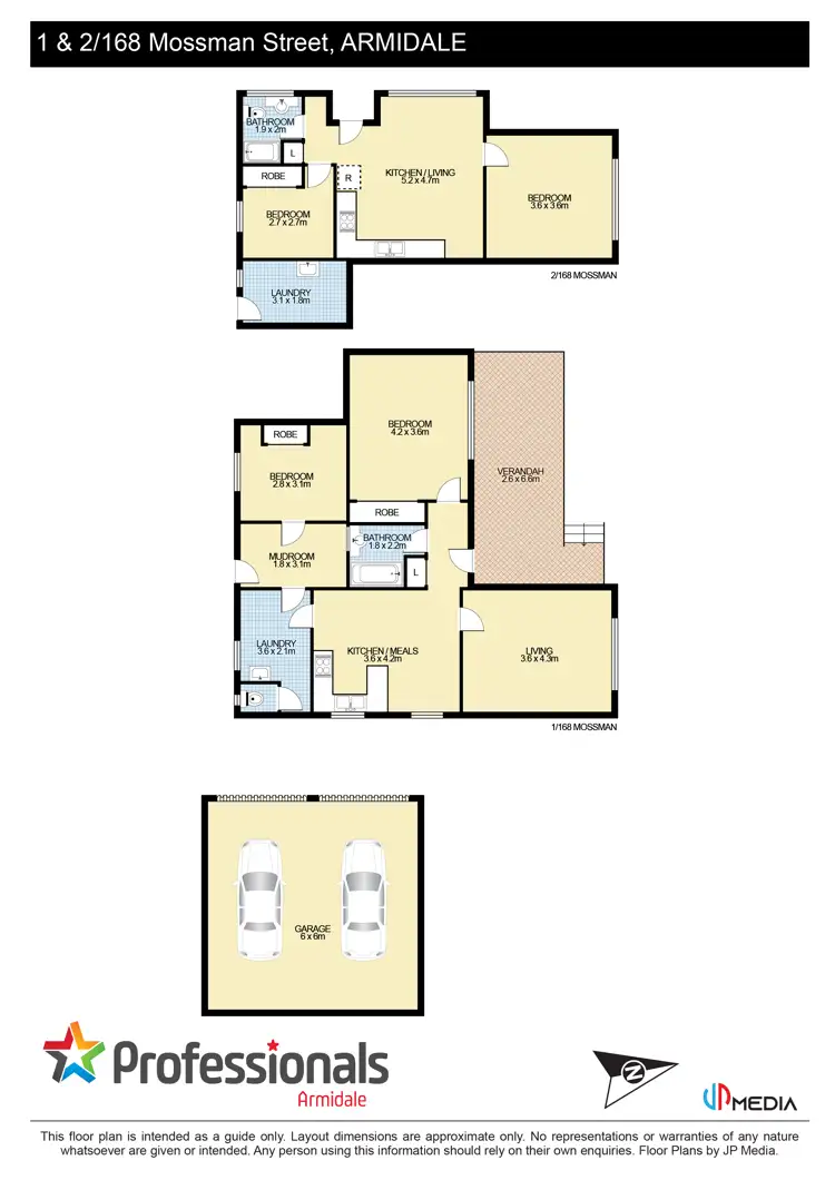 Floorplan of Homely unit listing, 1&2/168 Mossman Street, Armidale NSW 2350