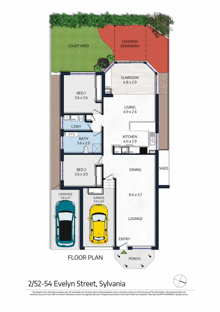 Floorplan of Homely townhouse listing, 2/52-54 Evelyn Street, Sylvania NSW 2224