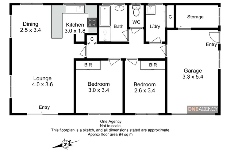 Floorplan of Homely unit listing, 1/5 Kay Street, Smithton TAS 7330