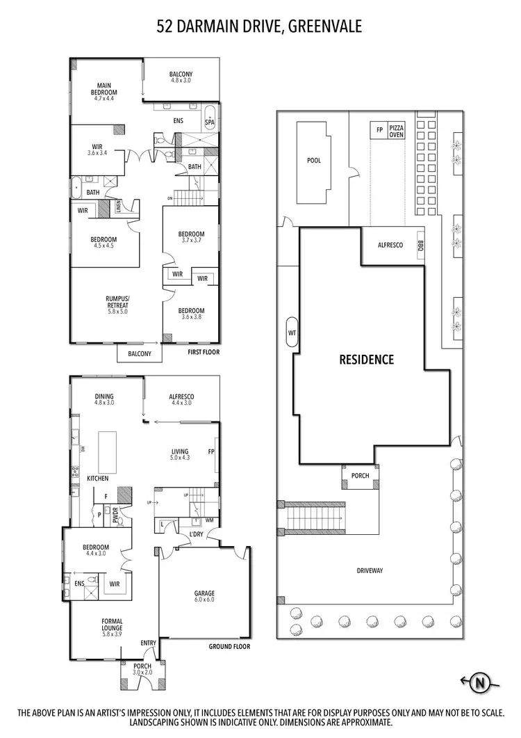 Floorplan of Homely house listing, 52 Darmain Drive, Greenvale VIC 3059