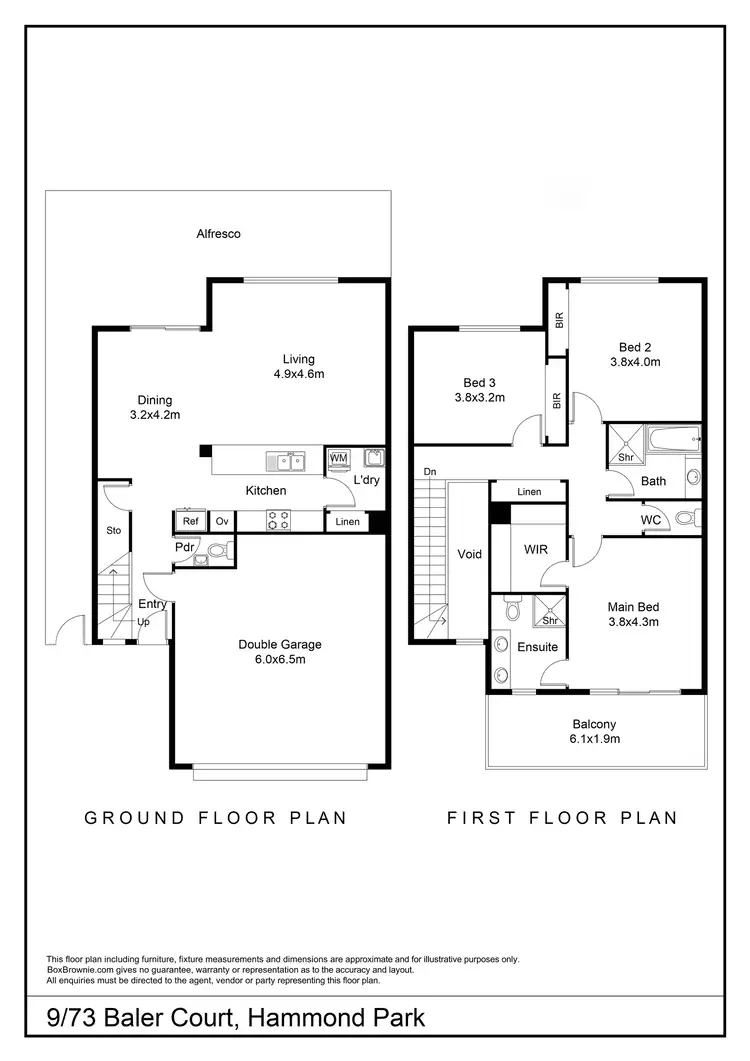 Floorplan of Homely townhouse listing, 9/73 Baler Court, Hammond Park WA 6164