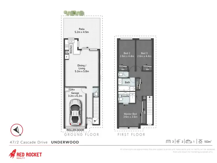 Floorplan of Homely townhouse listing, 47/2-10 Cascade Drive, Underwood QLD 4119