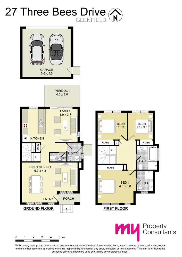 Floorplan of Homely house listing, 27 Three Bees Drive, Glenfield NSW 2167