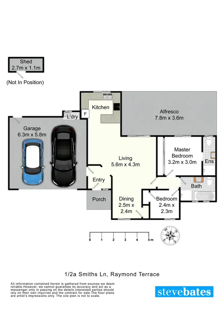 Floorplan of Homely unit listing, 1/2A Smiths Lane, Raymond Terrace NSW 2324