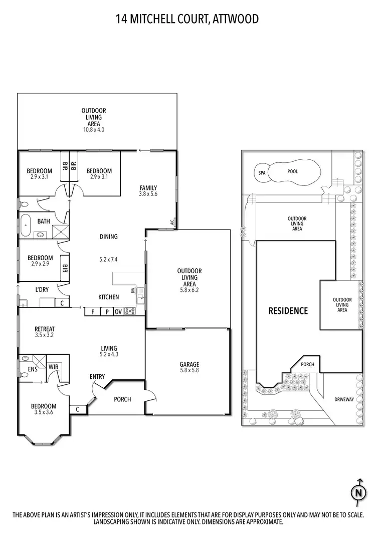 Floorplan of Homely house listing, 14 Mitchell Court, Attwood VIC 3049