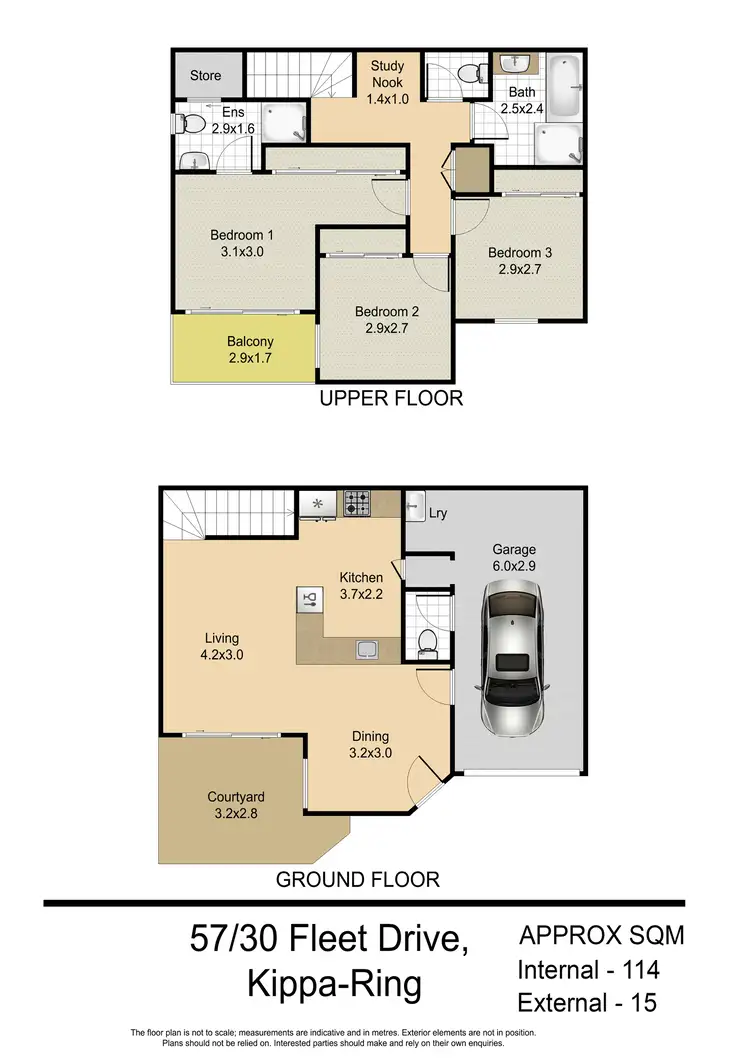 Floorplan of Homely townhouse listing, 57/30 Fleet Drive, Kippa-ring QLD 4021
