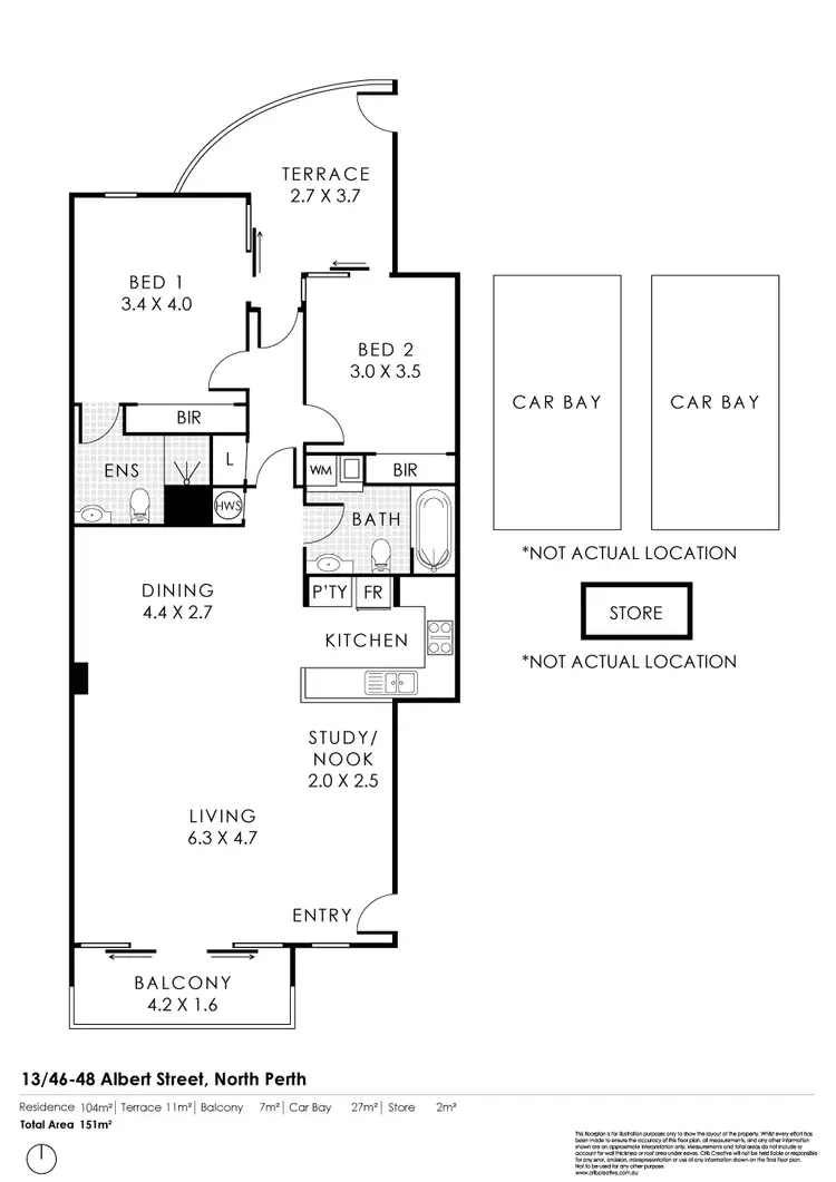 Floorplan of Homely apartment listing, 13/46-48 Albert Street, North Perth WA 6006