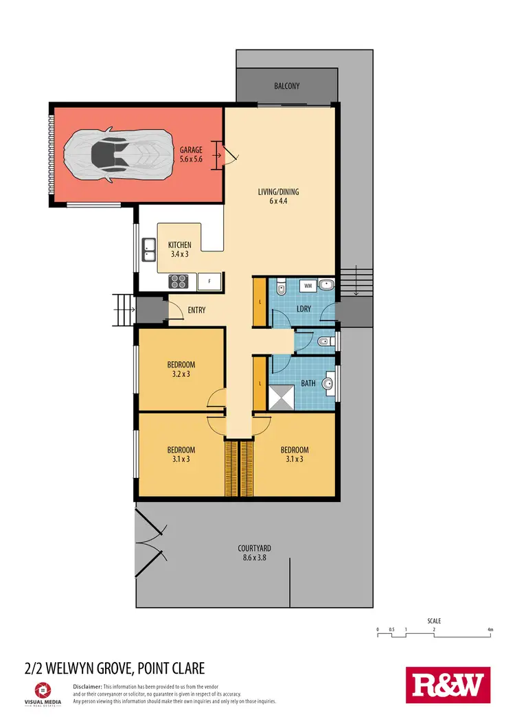 Floorplan of Homely semi-detached listing, 2/2 Welwyn Grove, Point Clare NSW 2250