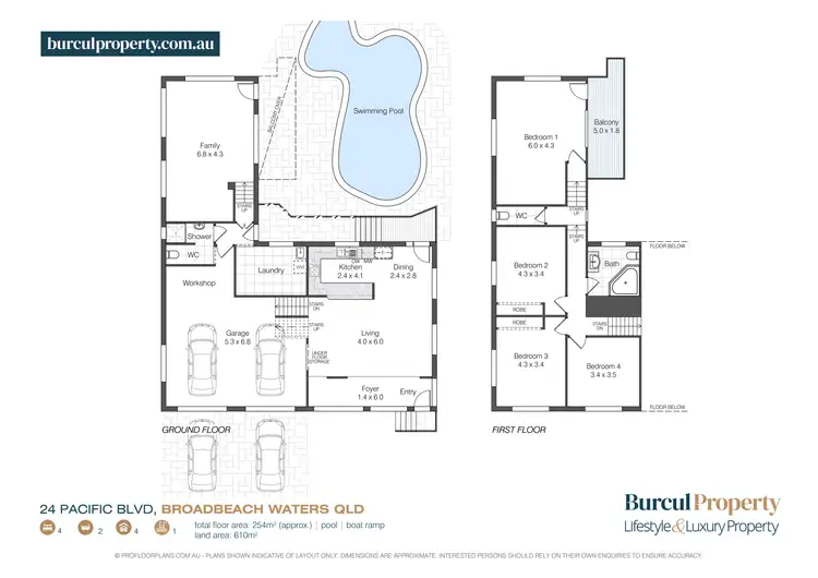 Floorplan of Homely house listing, 24 Pacific Boulevard, Broadbeach Waters QLD 4218