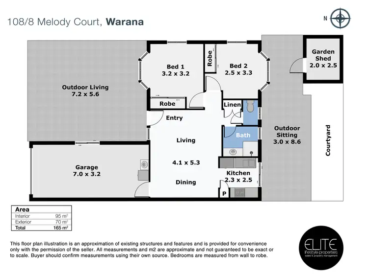 Floorplan of Homely unit listing, 108/8 Melody Ct, Warana QLD 4575