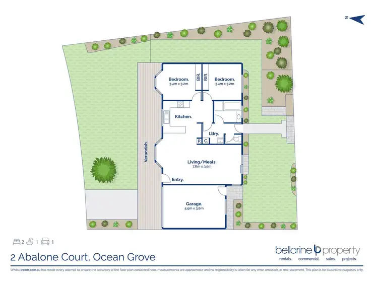 Floorplan of Homely house listing, 2 Abalone Court, Ocean Grove VIC 3226