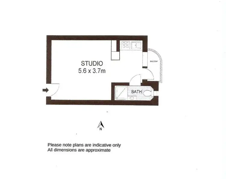 Floorplan of Homely studio listing, 11/7 St Neots Avenue, Potts Point NSW 2011
