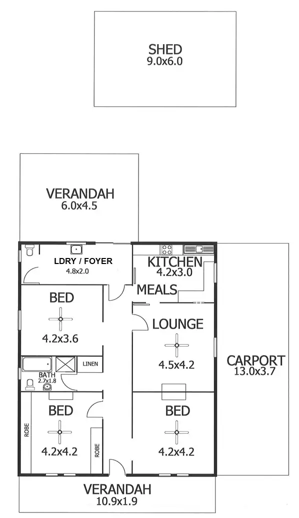 Floorplan of Homely house listing, 11 Verdun Road, Murray Bridge SA 5253