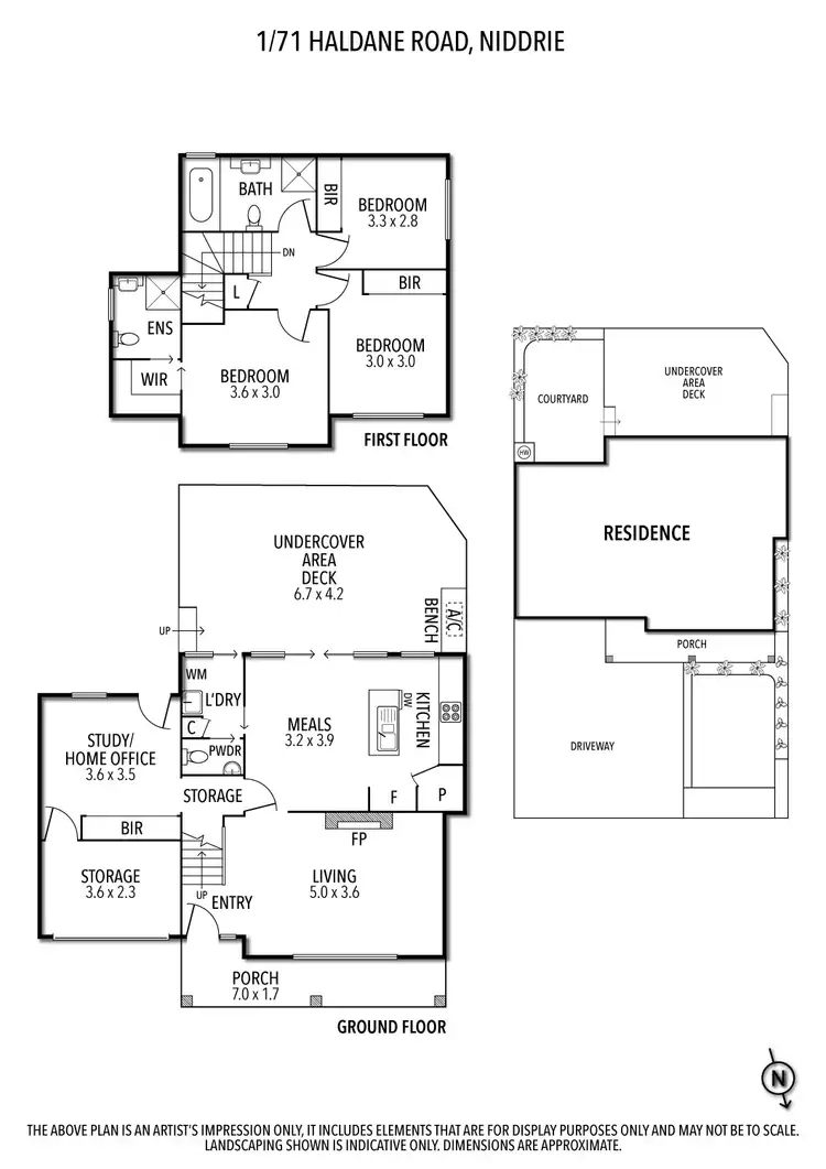 Floorplan of Homely townhouse listing, 1/71 Haldane Road, Niddrie VIC 3042