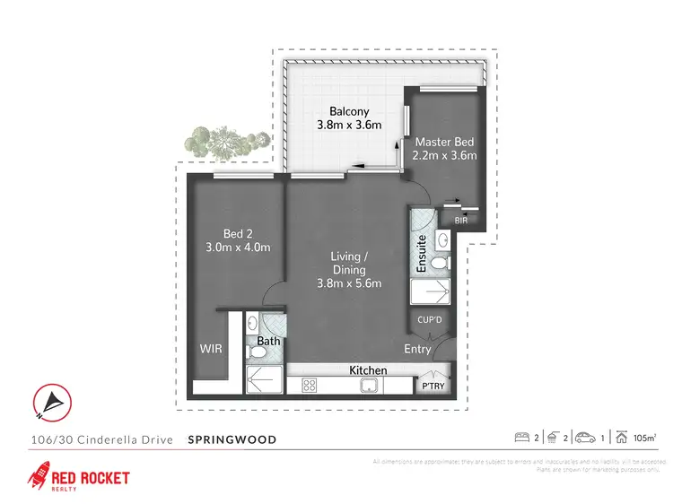 Floorplan of Homely apartment listing, 106/30 Cinderella Drive, Springwood QLD 4127