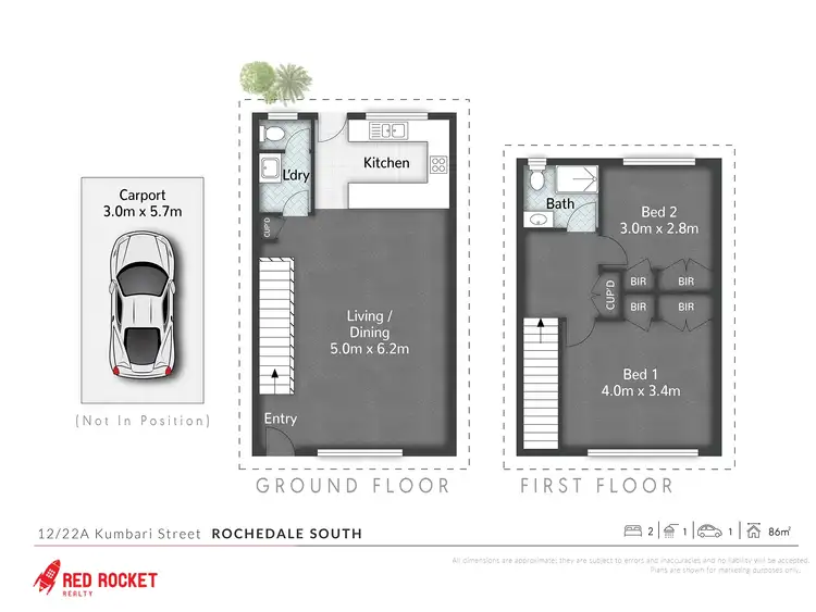 Floorplan of Homely townhouse listing, 12/22A Kumbari Street, Rochedale South QLD 4123