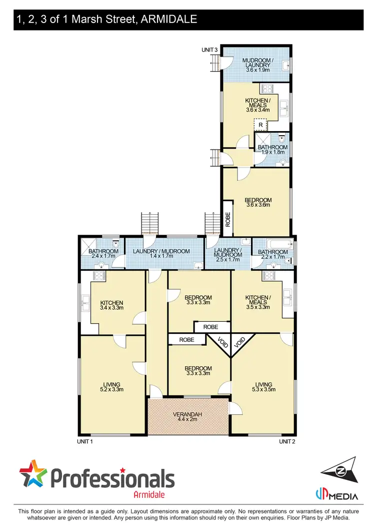 Floorplan of Homely block of units listing, 1-3/1 Marsh Street, Armidale NSW 2350