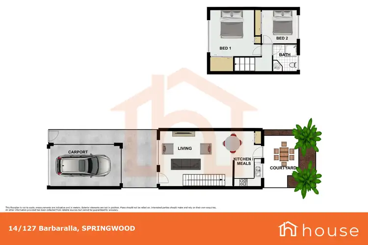 Floorplan of Homely townhouse listing, 14/127 Barbaralla Drive, Springwood QLD 4127