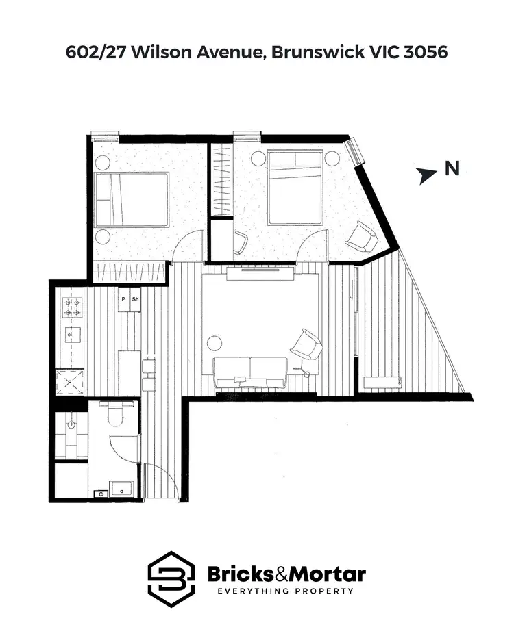 Floorplan of Homely apartment listing, 602/27 Wilson Avenue, Brunswick VIC 3056