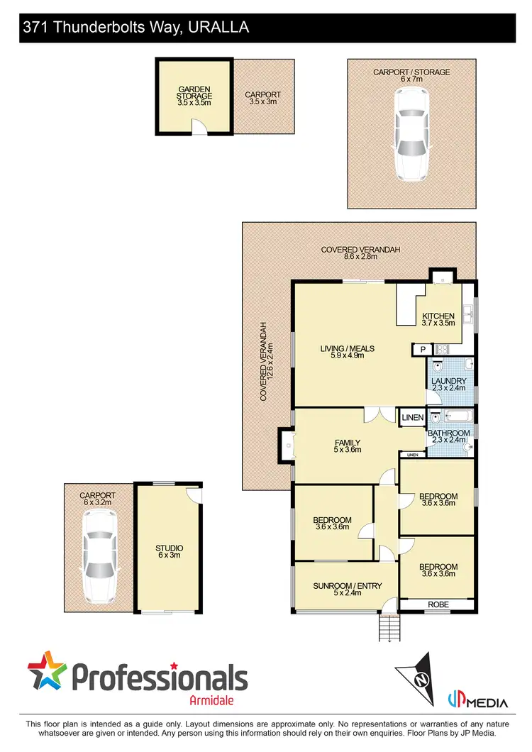 Floorplan of Homely house listing, 371 Thunderbolts Way, Rocky River NSW 2358