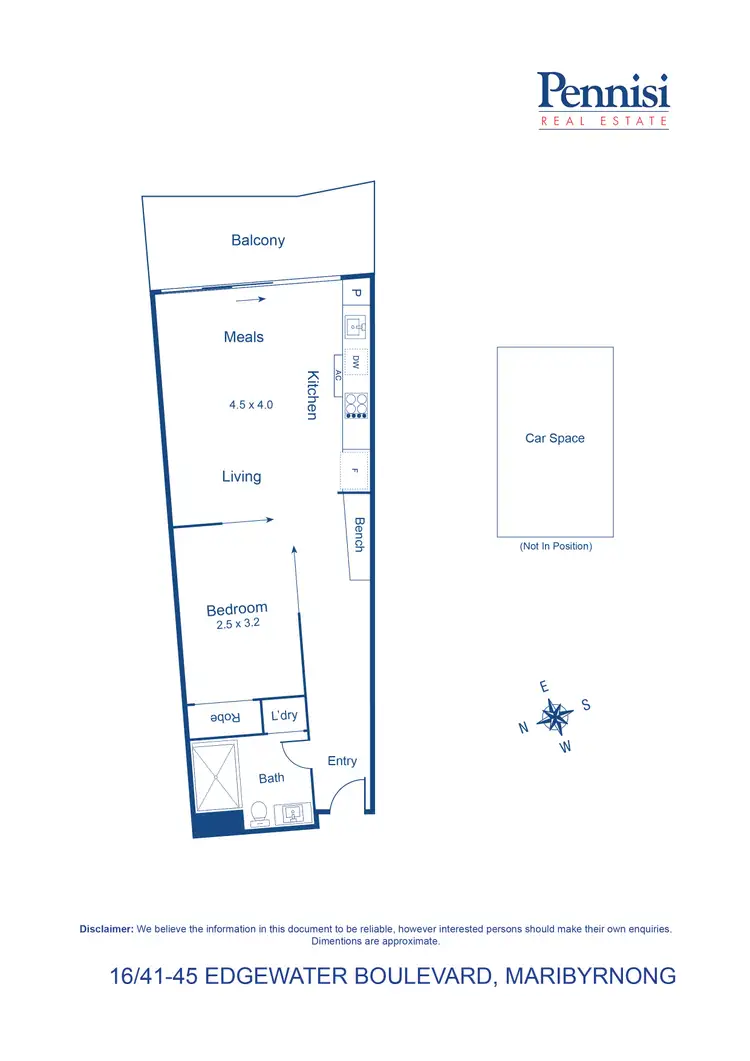 Floorplan of Homely apartment listing, 16/41-45 Edgewater Boulevard, Maribyrnong VIC 3032
