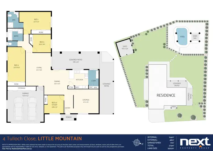 Floorplan of Homely house listing, 4 Tulloch Close, Little Mountain QLD 4551