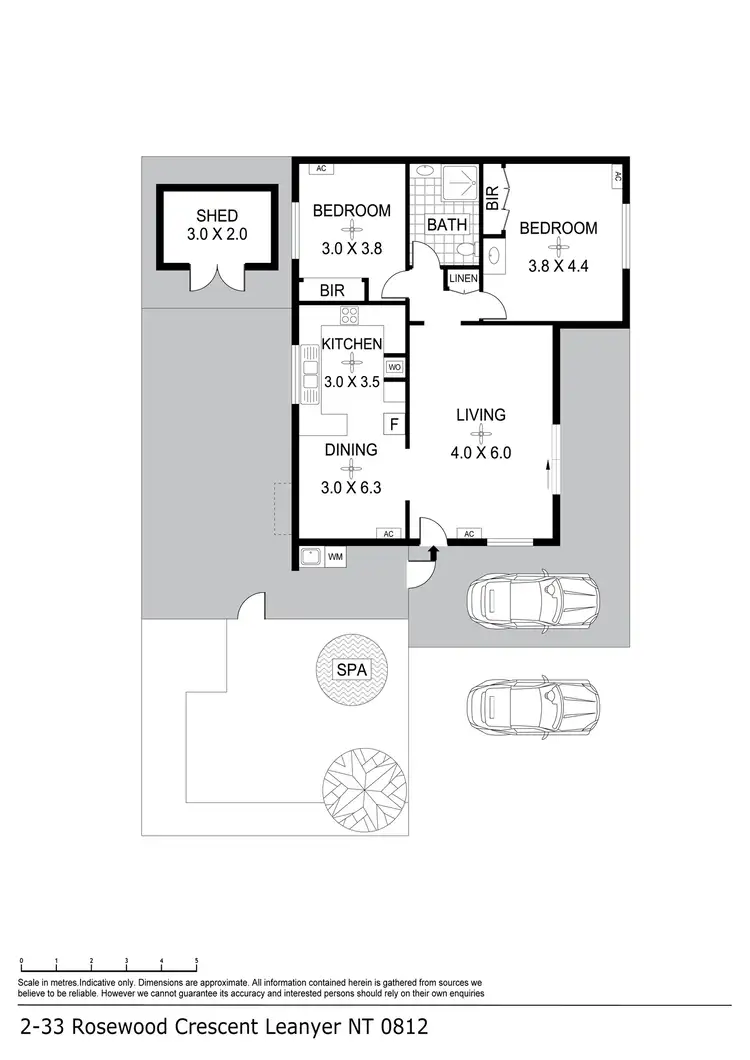 Floorplan of Homely unit listing, 2/33 Rosewood Crescent, Leanyer NT 812