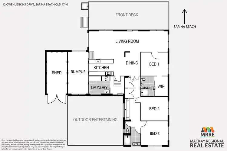 Floorplan of Homely house listing, 12 Owen Jenkins Drive, Sarina Beach QLD 4737