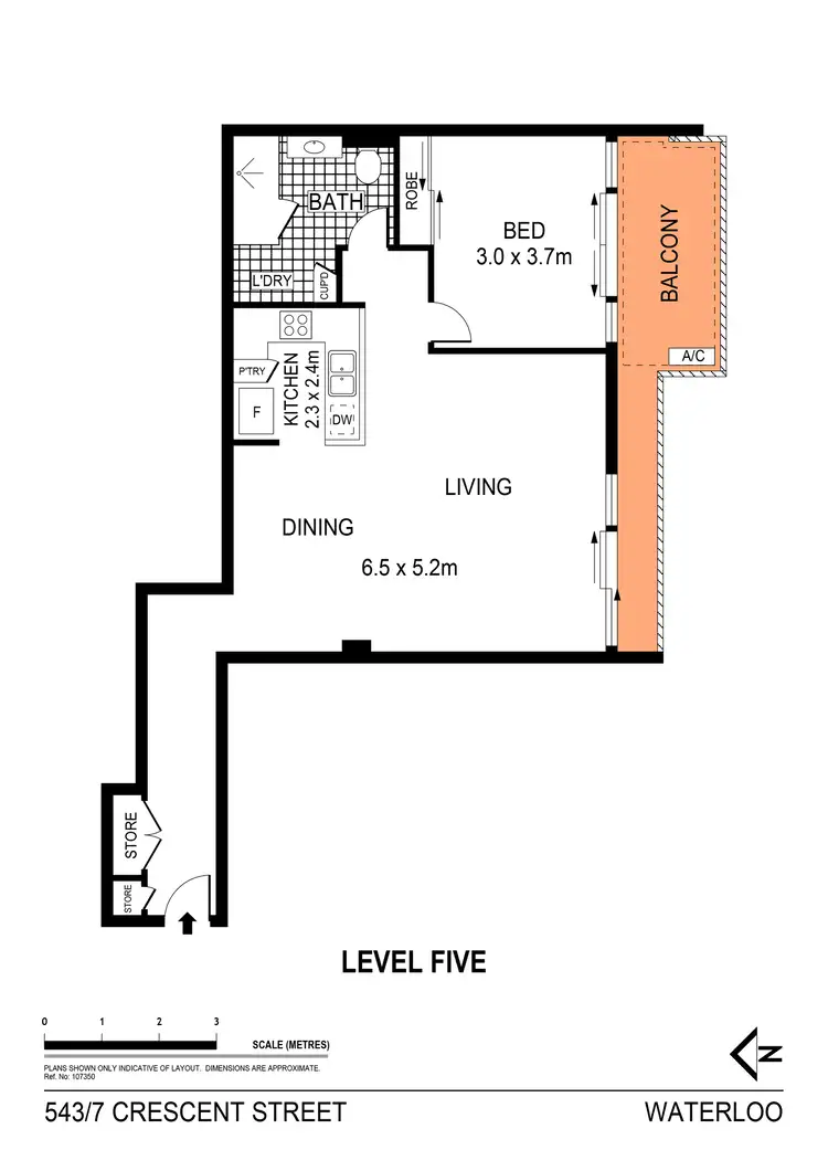 Floorplan of Homely apartment listing, 543/7 Crescent Street, Waterloo NSW 2017