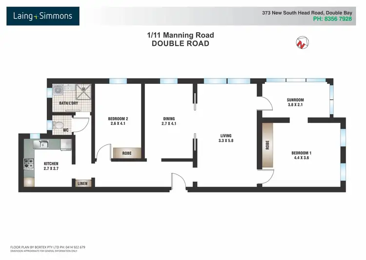 Floorplan of Homely apartment listing, 1/11 Manning Road, Double Bay NSW 2028