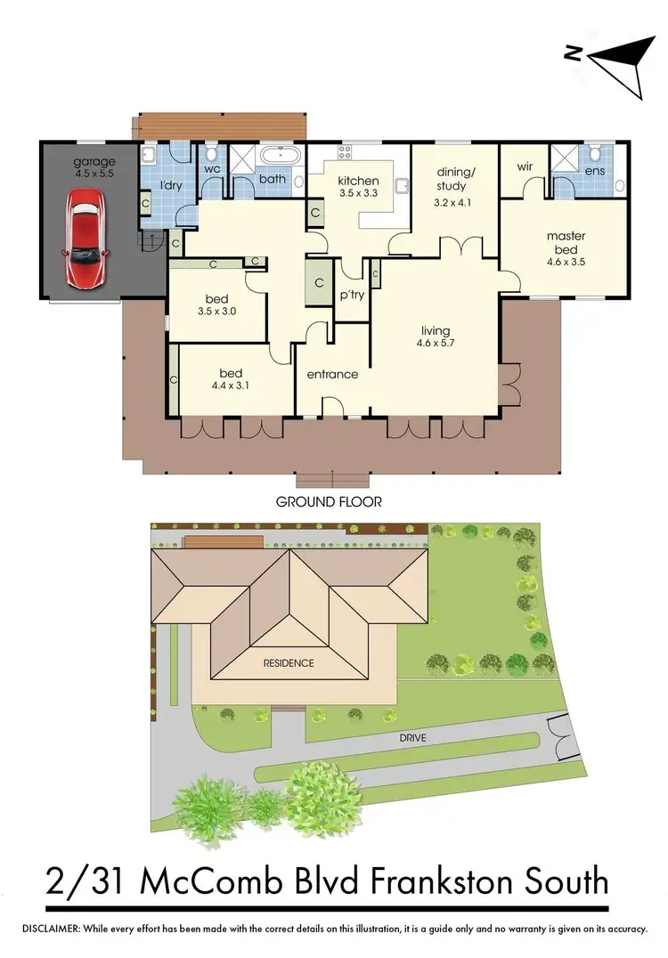Floorplan of Homely unit listing, 2/31 McComb Boulevard, Frankston South VIC 3199