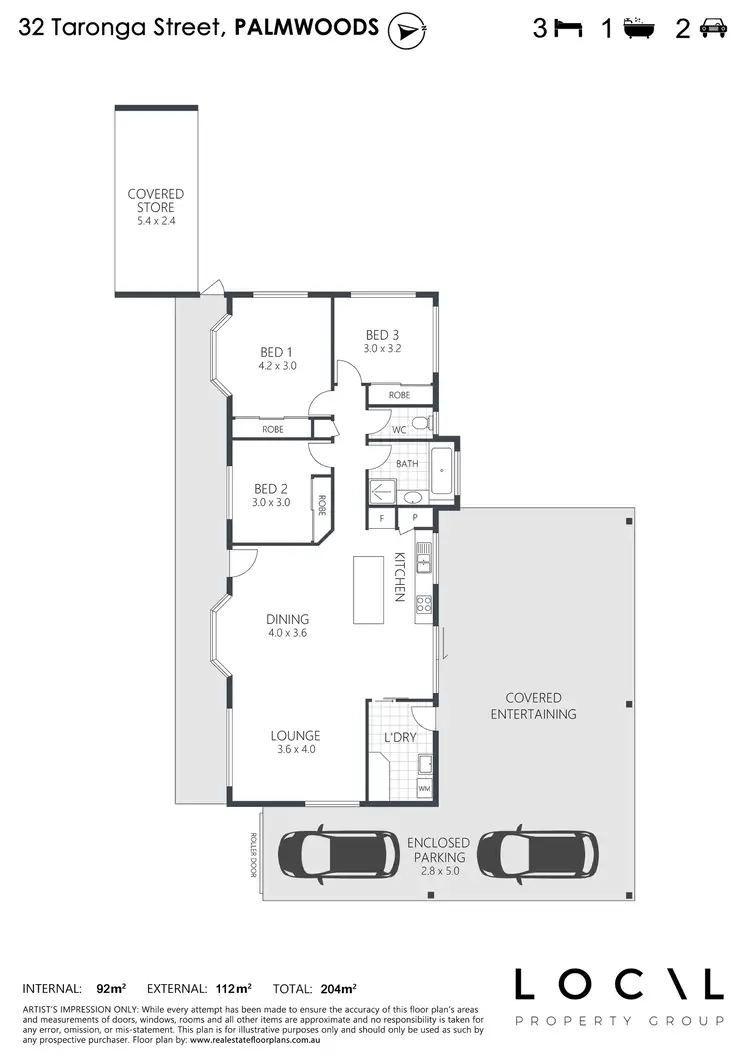 Floorplan of Homely house listing, 32 Taronga Street, Palmwoods QLD 4555