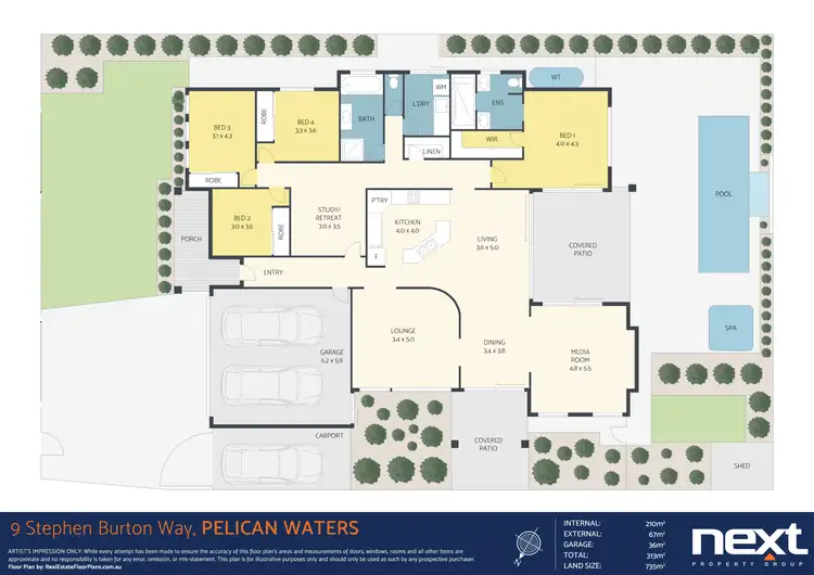 Floorplan of Homely house listing, 9 Stephen Burton Way, Pelican Waters QLD 4551