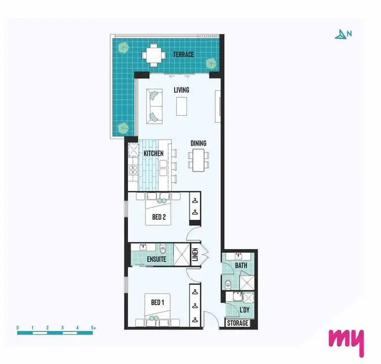 Floorplan of Homely apartment listing, D301/38-58 Somerset Avenue, Narellan NSW 2567
