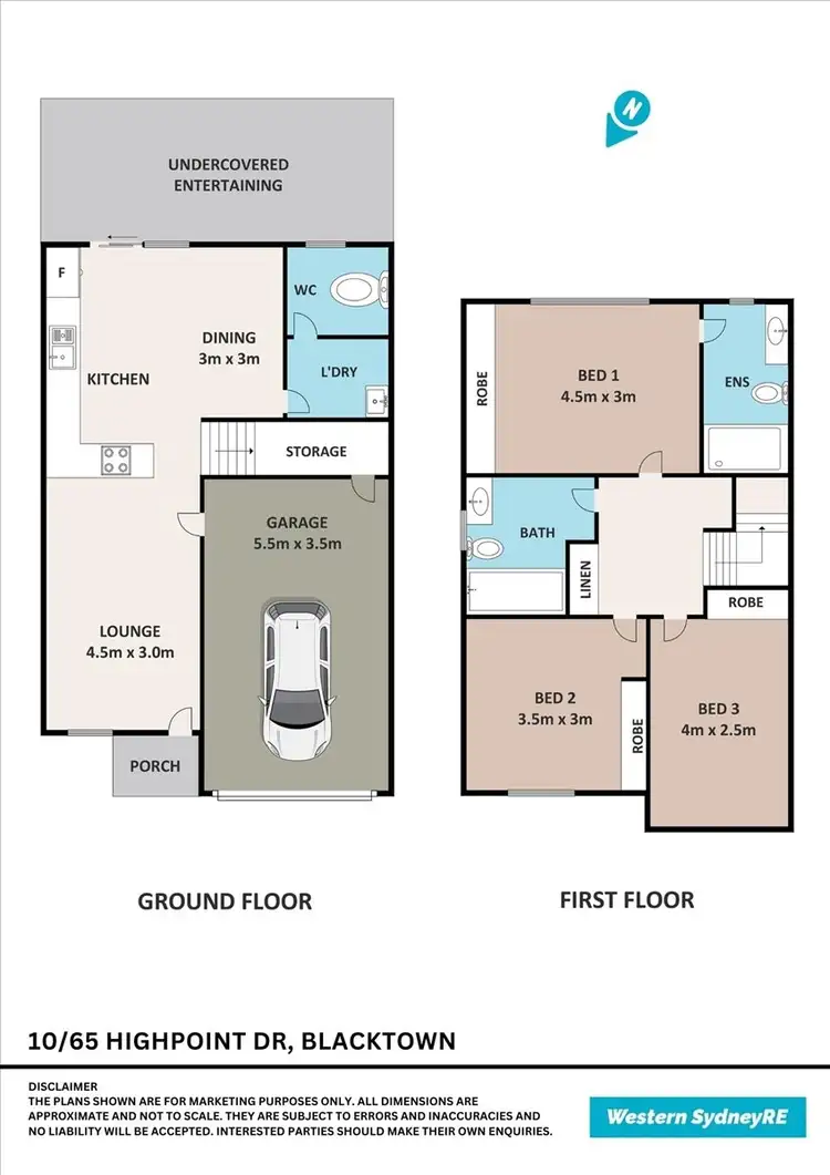Floorplan of Homely townhouse listing, 10/65 Highpoint Drive, Blacktown NSW 2148