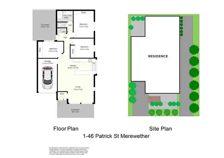 Floorplan of Homely villa listing, 1/46 Patrick Street, Merewether NSW 2291