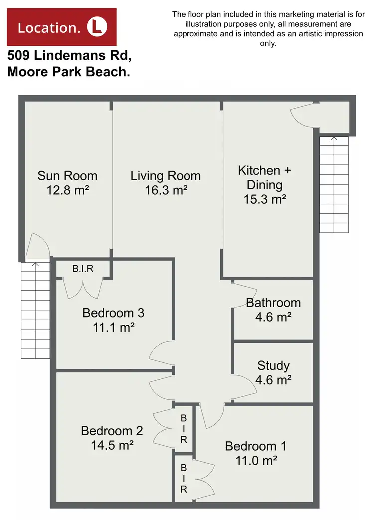 Floorplan of Homely rural property listing, 509A Lindemans Road, Moore Park Beach QLD 4670