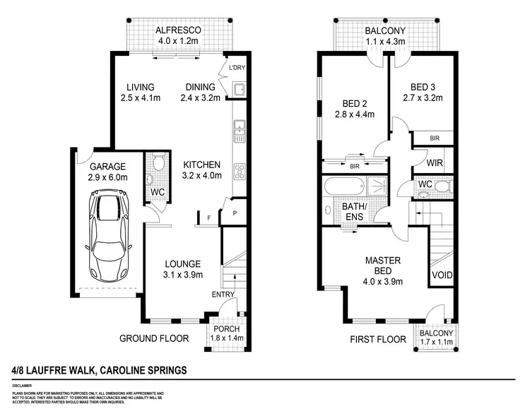 Floorplan of Homely townhouse listing, 4/8 Lauffre Walk, Caroline Springs VIC 3023