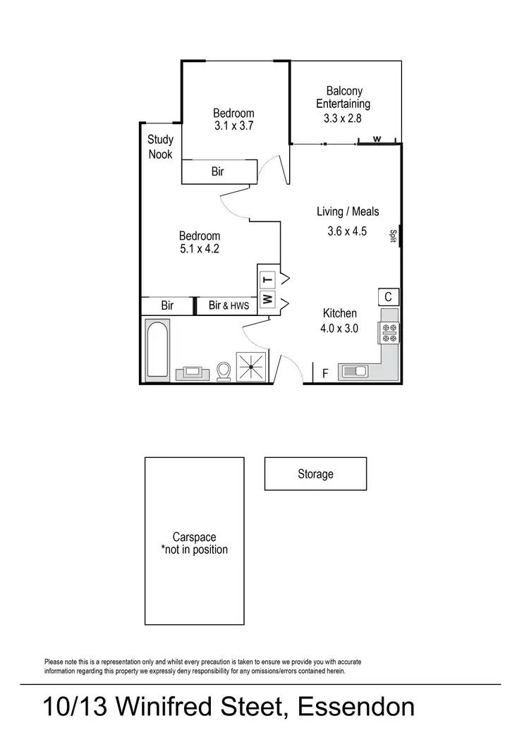 Floorplan of Homely apartment listing, 10/13 Winifred Street, Essendon VIC 3040