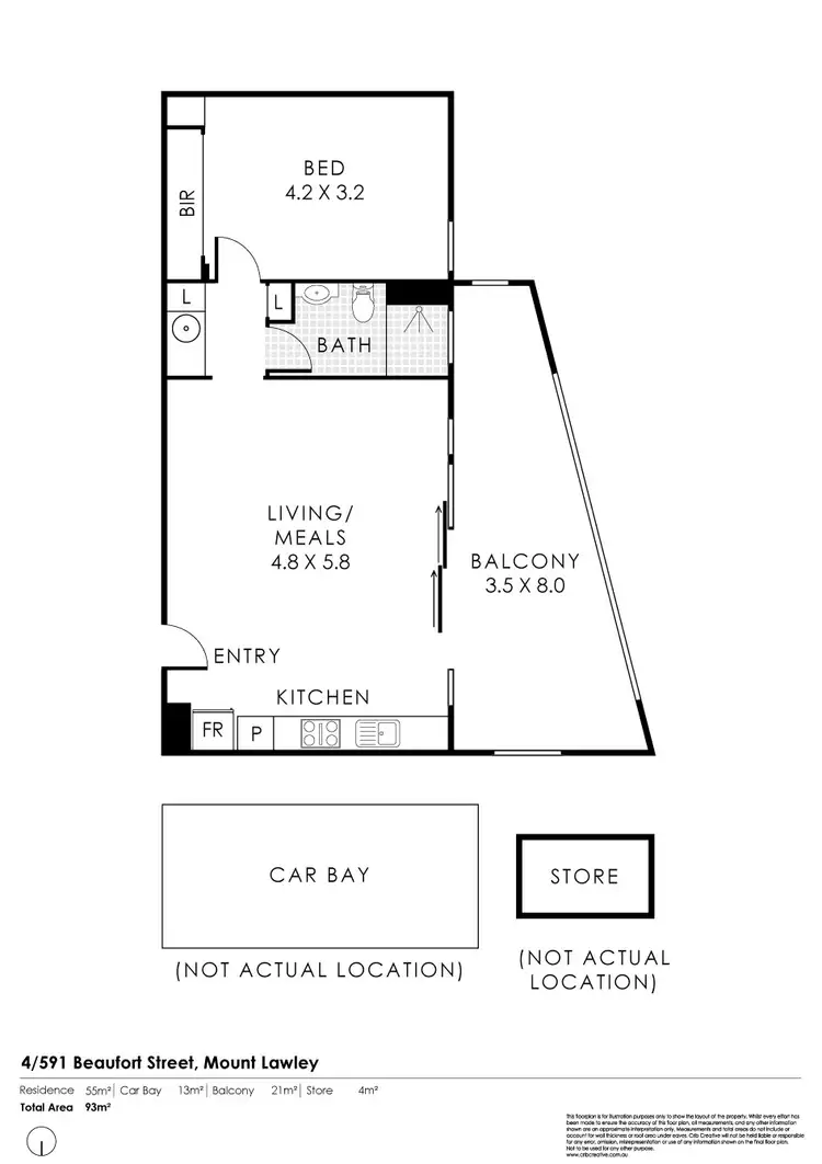 Floorplan of Homely apartment listing, 4/591 Beaufort Street, Mount Lawley WA 6050