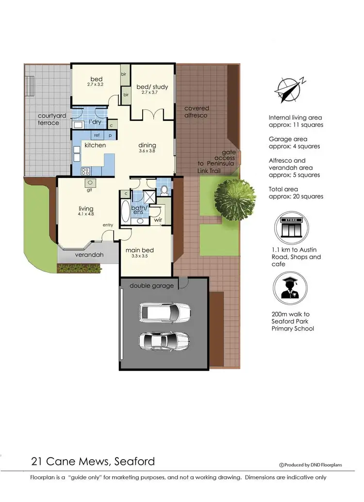 Floorplan of Homely unit listing, 21 Cane Mews, Seaford VIC 3198
