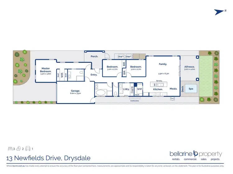 Floorplan of Homely house listing, 13 Newfields Drive, Drysdale VIC 3222
