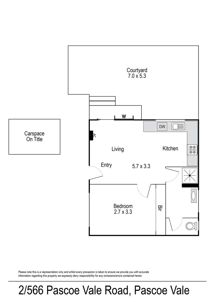 Floorplan of Homely unit listing, 2/566 Pascoe Vale Road, Pascoe Vale VIC 3044