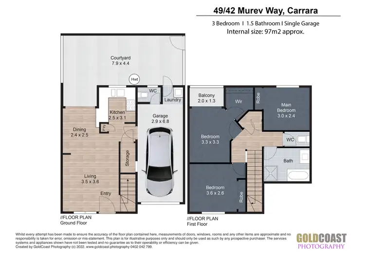 Floorplan of Homely townhouse listing, 49/42 Murev Way, Carrara QLD 4211