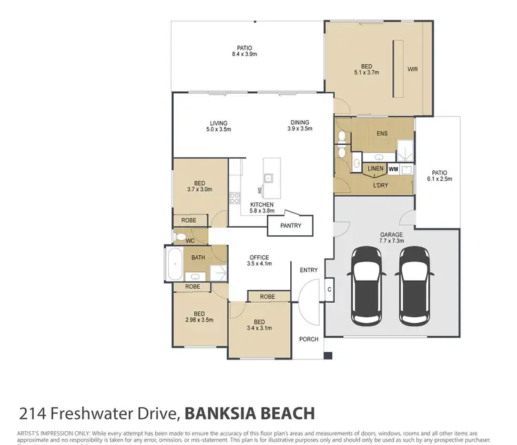 Floorplan of Homely house listing, 214 Freshwater Drive, Banksia Beach QLD 4507