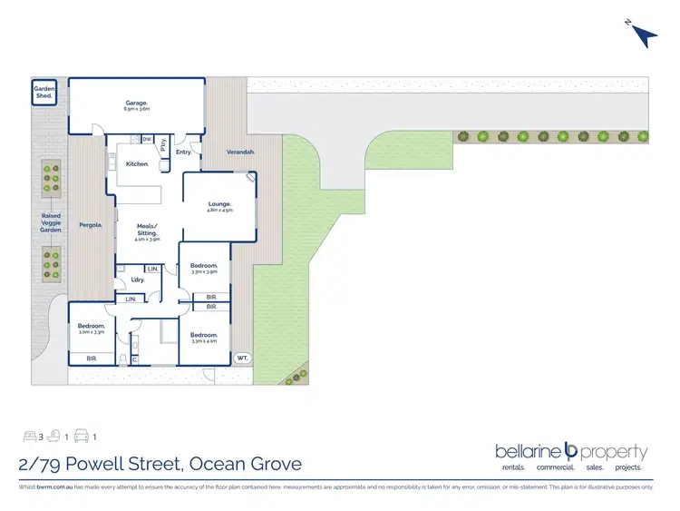 Floorplan of Homely townhouse listing, 2/79 Powell Street, Ocean Grove VIC 3226