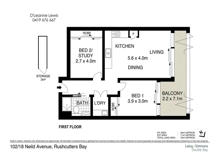 Floorplan of Homely apartment listing, Apartment 102 “Encore” 18-28 Neild Avenue, Rushcutters Bay NSW 2011